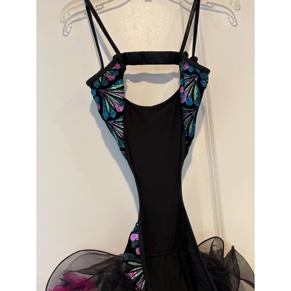 Kids Performance Dance Costume Marcia Active Wear Leotard Tutu Feathers M - Picture 2 of 10